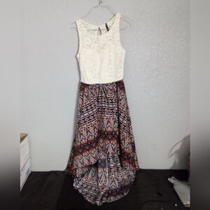 Love Culture White and Cream High Low Sundress for Wedding Guest ( Bag M )